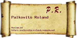 Palkovits Roland névjegykártya