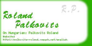 roland palkovits business card